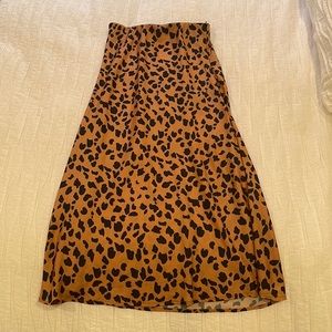 Urban Outfitters Long Silk Cheetah Skirt